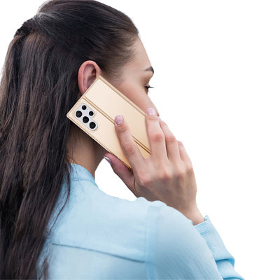 Husa Dux Ducis Skin Pro Holster Cover pentru Samsung Galaxy S22 Ultra Gold