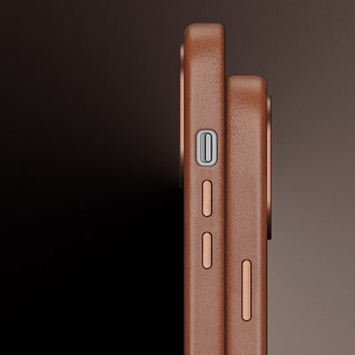 Husa Dux Ducis Naples pentru iPhone 14 Pro - Culoare Maro, Piele Magnetică cu MagSafe