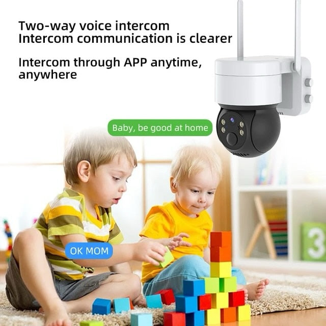 Camera de Supraveghere Solară Jortan, WIFI, Outdoor/Indoor, 1080P Full HD - Siguranță Continuă cu Viziune Nocturnă Color și Alarmă Inteligentă