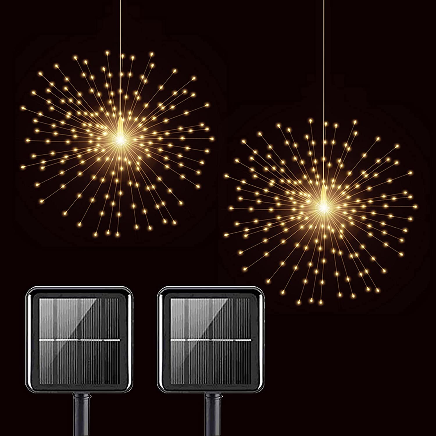 Instalație 5 Artificii Premium Solare cu Telecomandă, 500 LED-uri, 34 cm diametru
