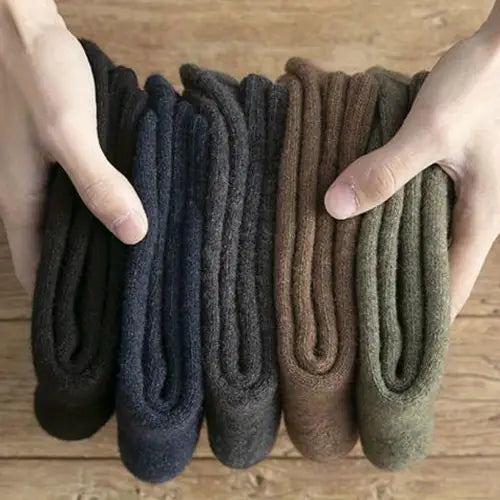 Set 4 Perechi Șosete Groase din Lână pentru Toamnă și Iarnă – Șosete Casual până la Gambă, Unisex (Mărimi 35-38 și 39-42)
