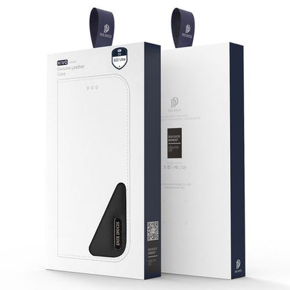 Husă Flip Dux Ducis Hivo din piele pentru Samsung S22 Ultra - neagră