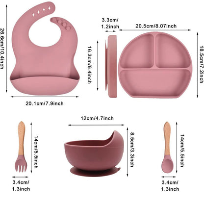 Set Diversificare Bebeluși, 8 piese, termorezistent, silicon, fără BPA – Practic și sigur