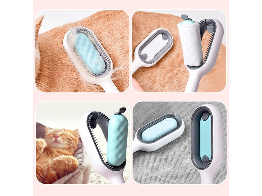 Perie de Pieptănare din Silicon 3-în-1 pentru Câini, Pisici și Alte Animale de Companie