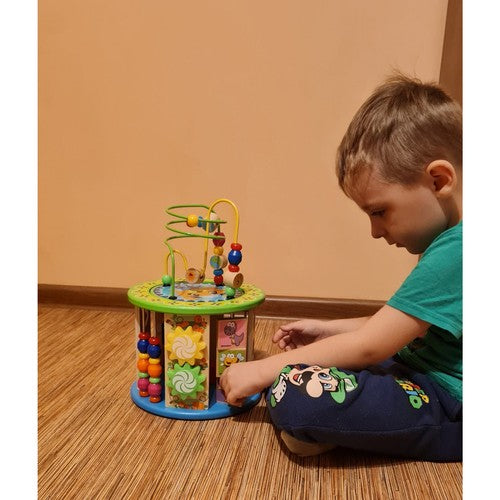 Cub educațional din lemn pentru copii - Jucărie multifuncțională 11 în 1