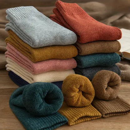 Set 4 Perechi Șosete Groase din Lână pentru Toamnă și Iarnă – Șosete Casual până la Gambă, Unisex (Mărimi 35-38 și 39-42)