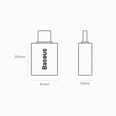 Adaptor Baseus Ingenuity Series USB-C to USB-A 10Gb/s - Negru