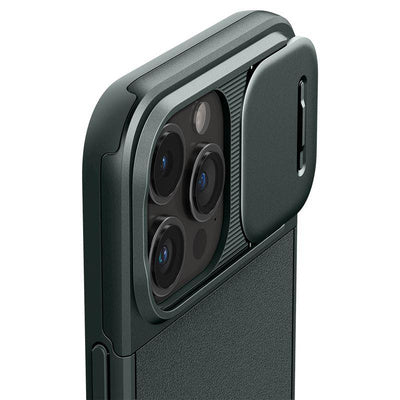 Husa Spigen Optik Armor Mag MagSafe iPhone 15 Pro Abyss Green