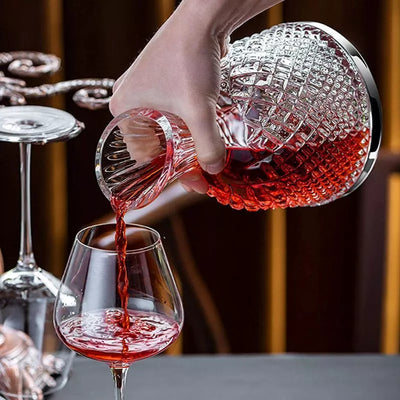 Decantor de Vin Rotativ de Lux - Set Elegant pentru Iubitorii de Vin