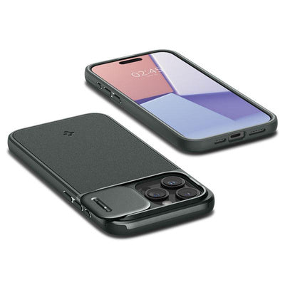 Husa Spigen Optik Armor Mag MagSafe iPhone 15 Pro Abyss Green