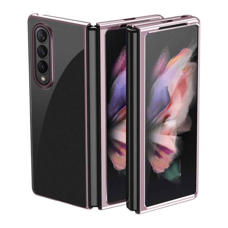 Husă Plating Case cu Cadru Electroplacat pentru Samsung Galaxy Z Fold 3 - Roz