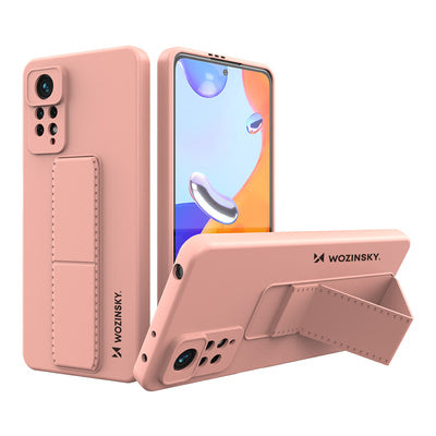 Wozinsky Kickstand Case din Silicon cu Suport pentru Xiaomi Redmi Note 11 Pro - Roz