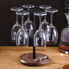 Suport rotativ pentru 6 pahare de vin, din lemn și metal, 24 x 35 cm – Elegant și practic
