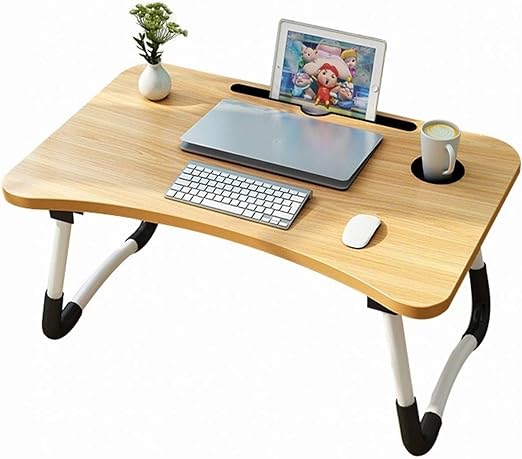 Masuta pliabila pentru laptop sau tableta, cu suport, bej