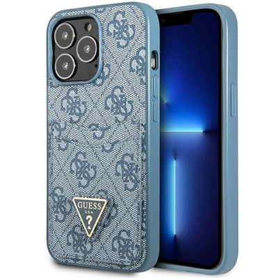 Husă Guess 4G Triangle Logo cu Slot pentru Card pentru iPhone 13 Pro Max (6.7"), Albastru