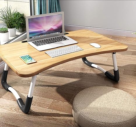 Masuta pliabila pentru laptop sau tableta, cu suport, bej