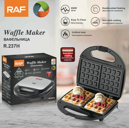 Aparat Electric pentru Gofre și Vafe cu Indicator Luminos, Placă Dublă de Încălzire, 750W