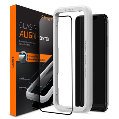 Folie Protecție Tempered Spigen ALM Glass FC pentru iPhone 11 - Negru
