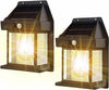 Set 4 x Lampa Solara de Perete în Formă de Felinar, cu Senzor de Mișcare, 18W