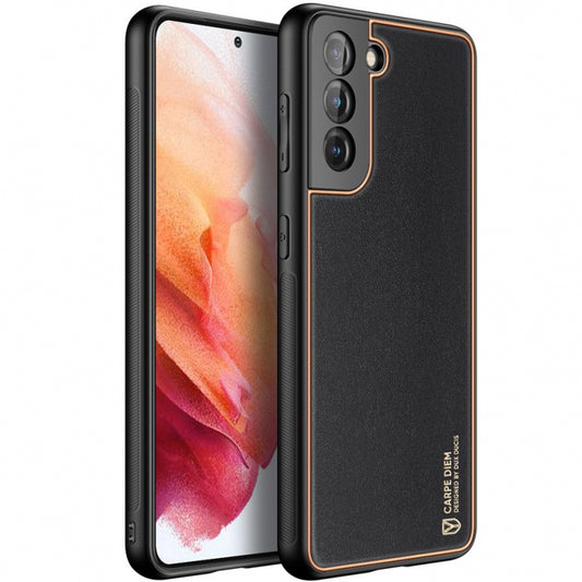 Husă din piele ecologică Dux Ducis Yolo pentru Samsung Galaxy S21 5G - Neagră