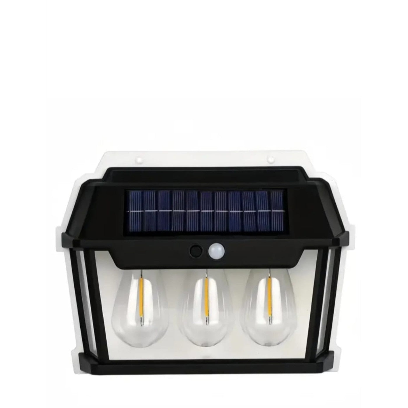 Set 4 x Lampa solară tip Felinar, cu 3 becuri, senzor de mișcare, 38W