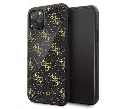 Husa Guess 4G Double Layer Glitter pentru Apple iPhone 11 Pro, Neagră