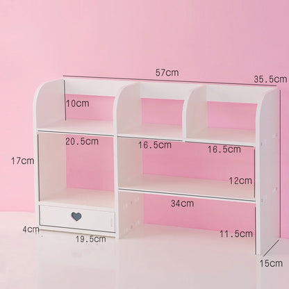 Raft Organizator de Birou cu 6 Compartimente și Sertar, 55 x 34 x 14 cm
