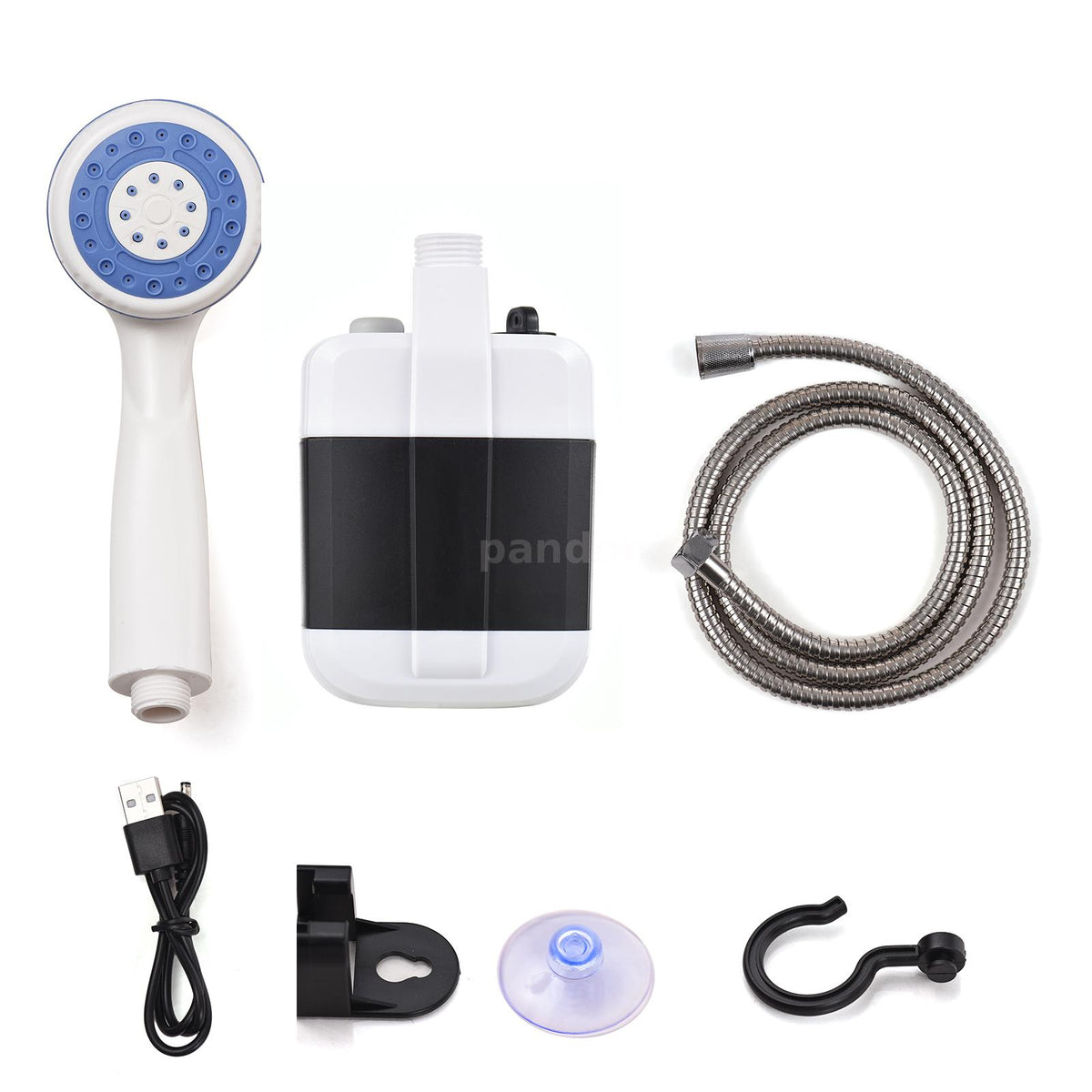 Duș Portabil de Camping cu Robinet Incorporat, USB pentru Interior/Exterior