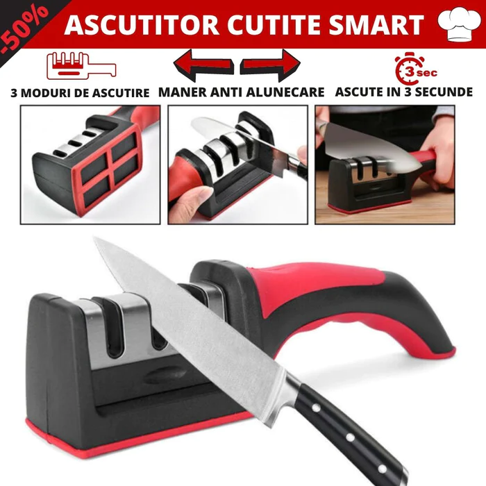 SET 13 Cutite - Miracle Blade World Class + Ascutitor manual de Cutite