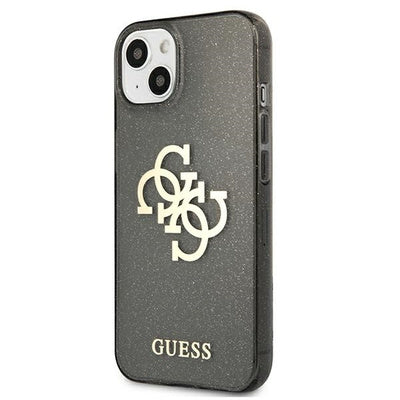 Husa Guess pentru iPhone 13 Mini 5.4", Black/Black Glitter 4G Big Logo