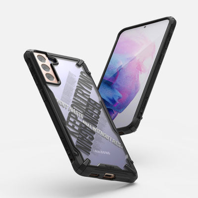 Husa Ringke Fusion X pentru Samsung Galaxy S21+ 5G (S21 Plus 5G) - Negru (Cross)