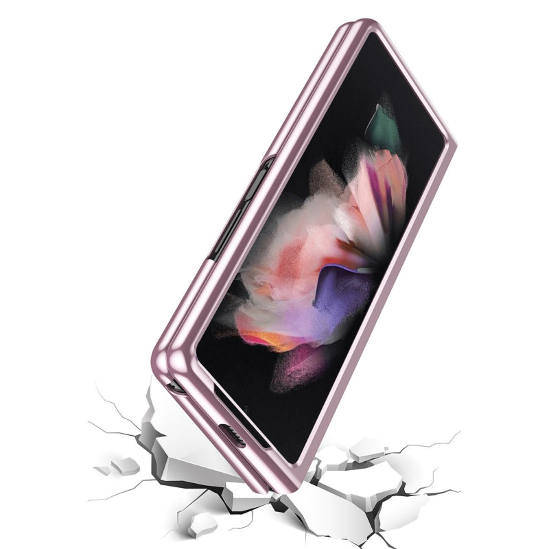 Husă Plating Case cu Cadru Electroplacat pentru Samsung Galaxy Z Fold 3 - Roz