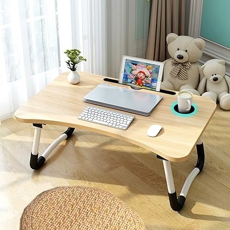 Masuta pliabila pentru laptop sau tableta, cu suport, bej