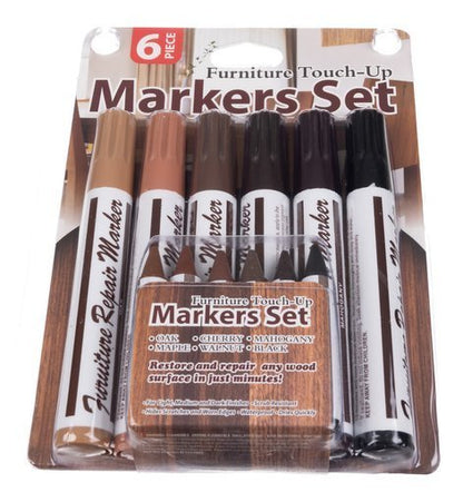 Set de Reparații Mobilier - 6 Markere - KIT PENTRU REPARAREA MOBILIERULUI ȘI A PANOURILOR