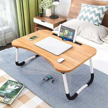 Masuta pliabila pentru laptop sau tableta, cu suport, bej