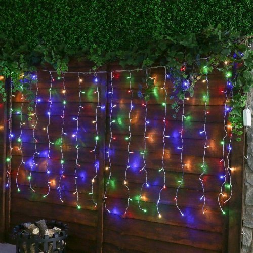 Instalatie Craciun tip perdea ploaie premium, fir gros, 3mx3m, 300 led-uri