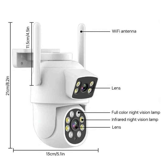Camera de Supraveghere JORTAN 9697 cu 2 Camere 4MP Wireless PTZ IP - Viziune Clară și Siguranță Maximă, Zi și Noapte