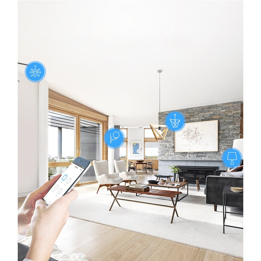 Releu inteligent Sonoff 4CHR3, Wireless, 4 canale, compatibil Alexa/Google Home