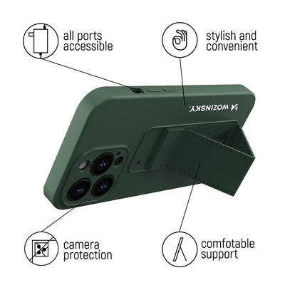 Husă Wozinsky Kickstand din Silicon pentru iPhone 12 Pro, Culoare Mint
