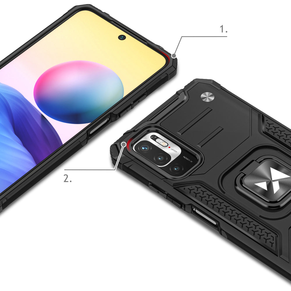 Husă Wozinsky Ring Armor cu Suport pentru Xiaomi Redmi Note 10 5G, Roz