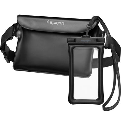Set Spigen Aqua Shield A621: Borsetă Impermeabilă + Husă Plutitoare pentru Telefon - Negru