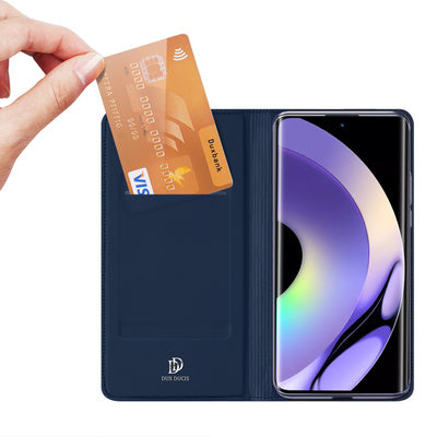 Husa Dux Ducis Skin Pro pentru Realme 10 Pro+ Flip Cover Card Wallet Stand Blue