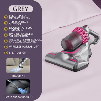 Aspirator de Pat Anti-Acarieni Wireless - Igienizare Profundă, 10000Pa, 8000 Vibratii pe Minut