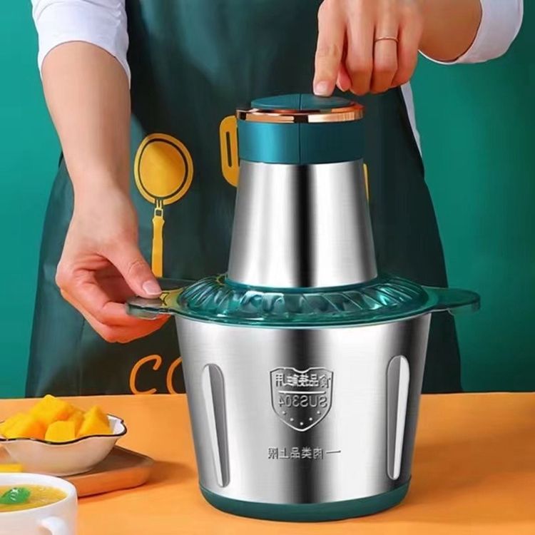 Tocător Electric Multifuncțional din Oțel Inoxidabil – Capacități 2L, 3L, Ideal pentru Carne și Alimente Diverse+ CADOU curator de universal de legume