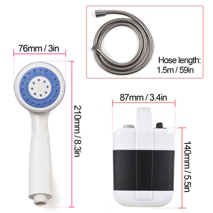 Duș Portabil de Camping cu Robinet Incorporat, USB pentru Interior/Exterior