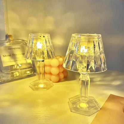 Lampă model Cristal cu Baterie RGB, 12cm x 6.5cm