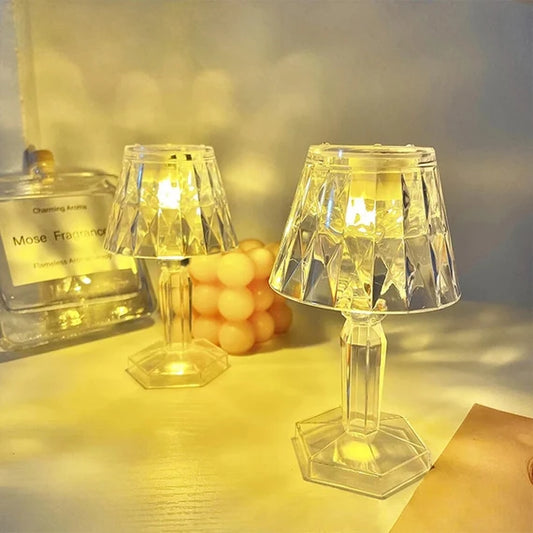 Lampă model Cristal cu Baterie RGB, 12cm x 6.5cm