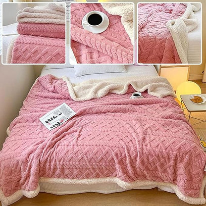 Pătură COCOLINO Groasă din Imitație de Cașmir - Moale și Călduroasă pentru Camping, Acasă sau Călătorii (200 cm x 230 cm)