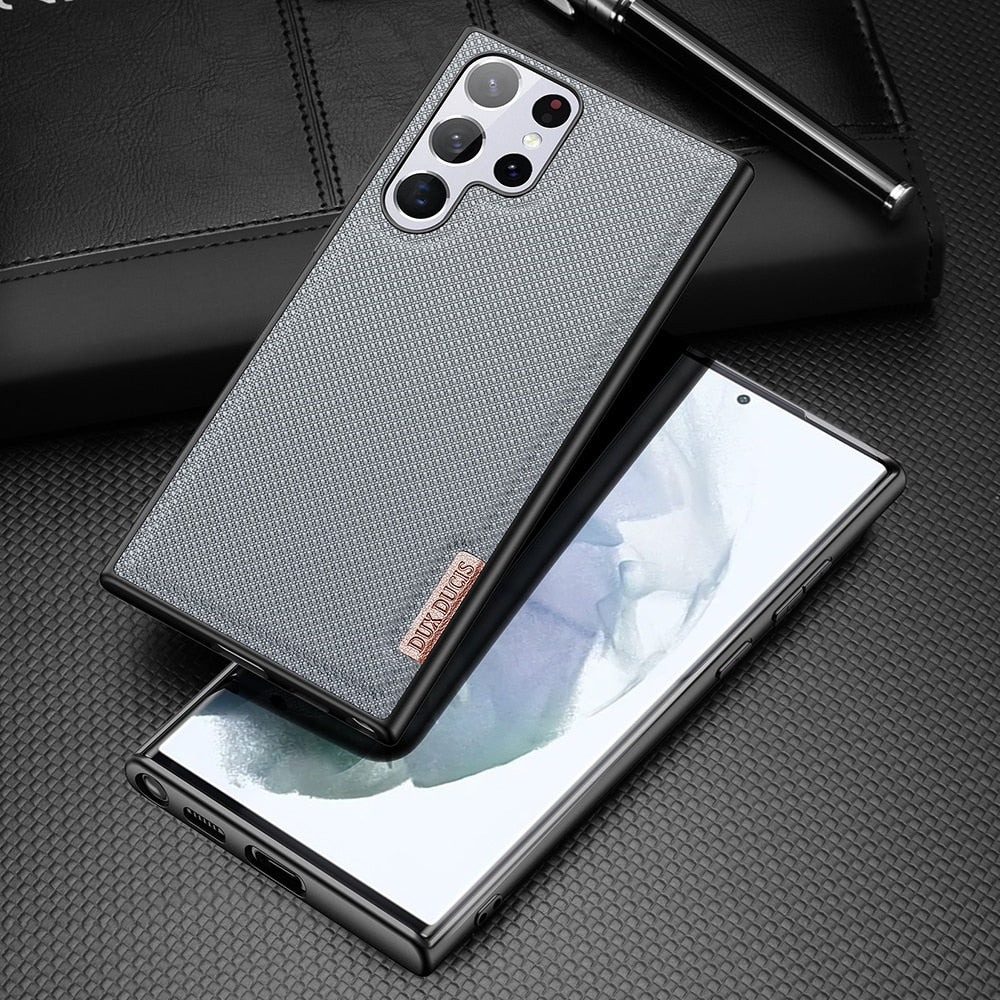 Husă de protecție DuxDucis Fino pentru Samsung Galaxy S22 Ultra - Albastră