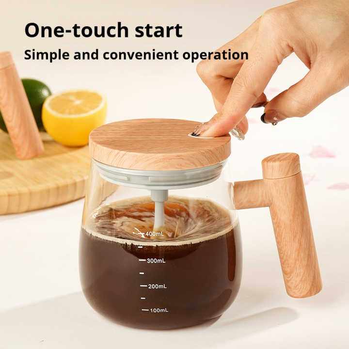 Cană Electrică gradată cu Amestecare Automată – Borosilicat de Înaltă Calitate, 400ml, USB
